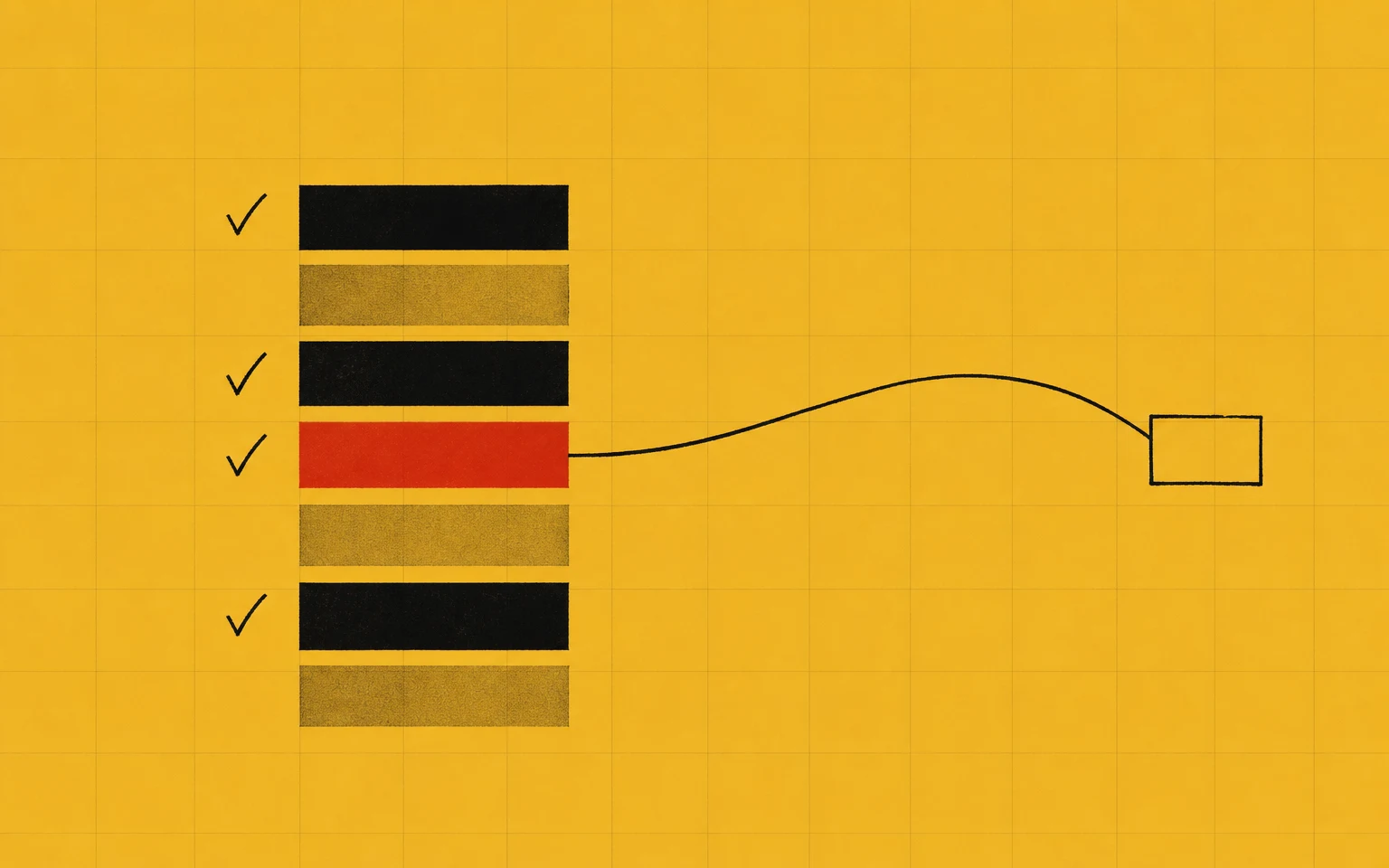 A goal ledger open for inspection, drawn as a system plan.