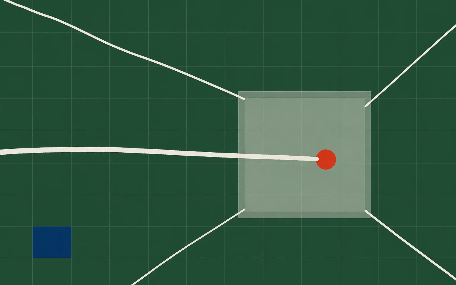 Tests striking at a claim, drawn as a system plan.
